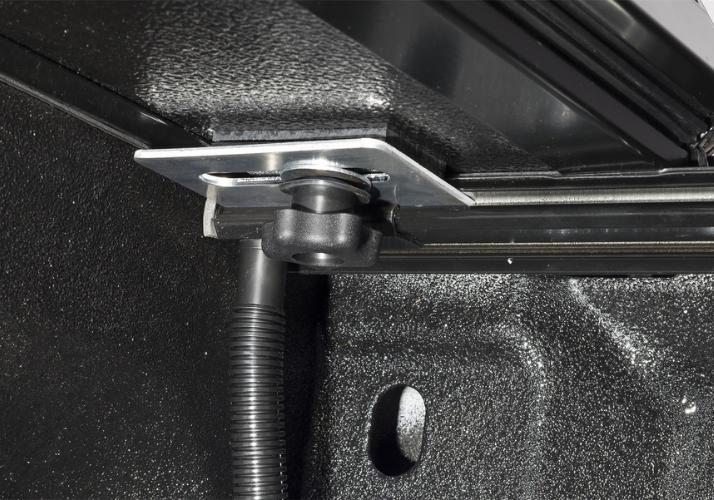 The front mount and drain tube on the underside of the BAKFlip F1.