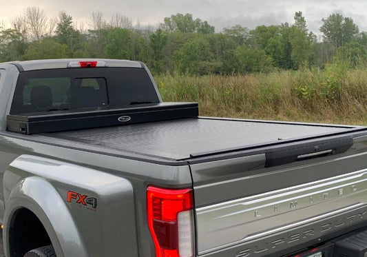 Truck Covers USA Work Cover displayed closed on a Ford Super Duty.