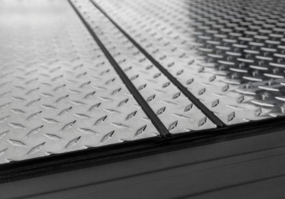 Diamond plate finish on the Lomax Hard Folding Cover. 